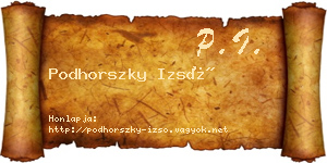 Podhorszky Izsó névjegykártya